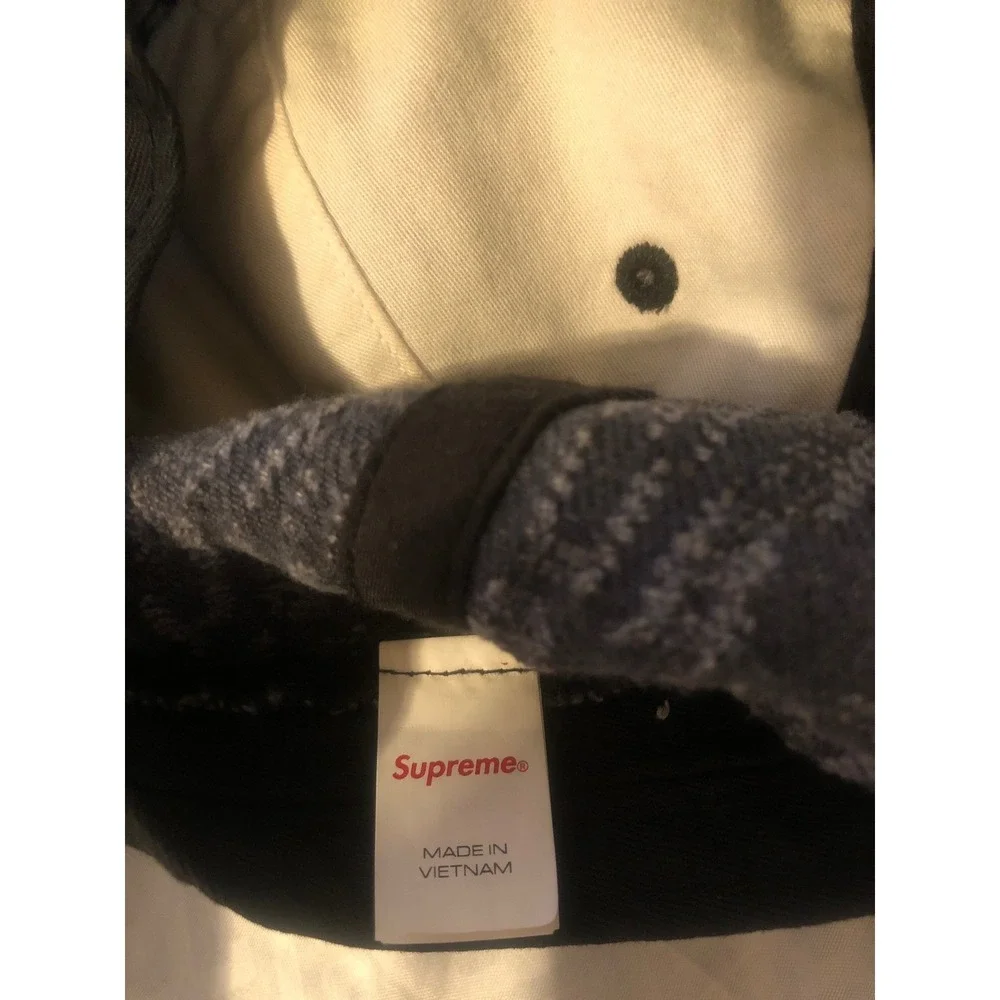 Supreme needle punch 6-Panel gray Hat Denim Cap